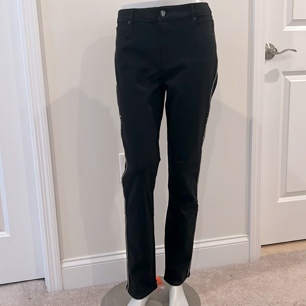 NWOT White House Black Market Sculpting High-Rise Embellished Trim Jeans - Picture 3 of 11
